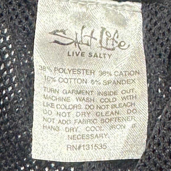 Salt Life Swim Trunks Bathing Suit Shorts Mesh Lined Grey Green Fish Size Medium - Picture 8 of 8